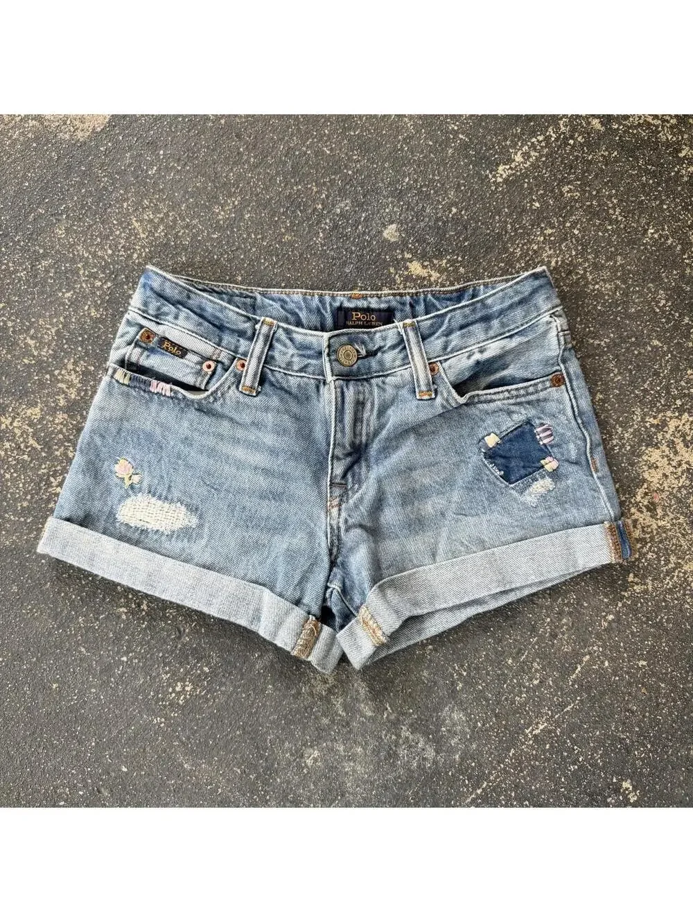 Polo Ralph Lauren Flower Embroidered Denim Shorts